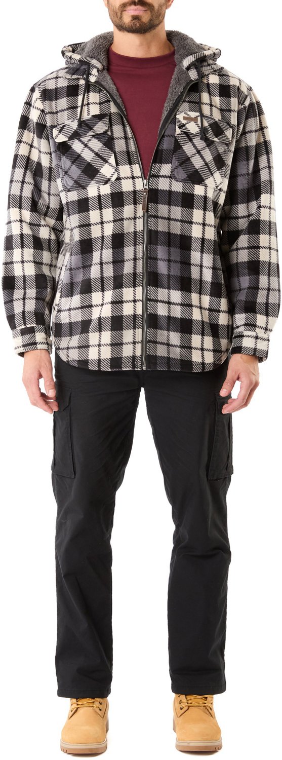 Smith's Workwear Men's Sherpa-Lined Full Zip Hooded Microfleece Shirt Jacket - view number 5
