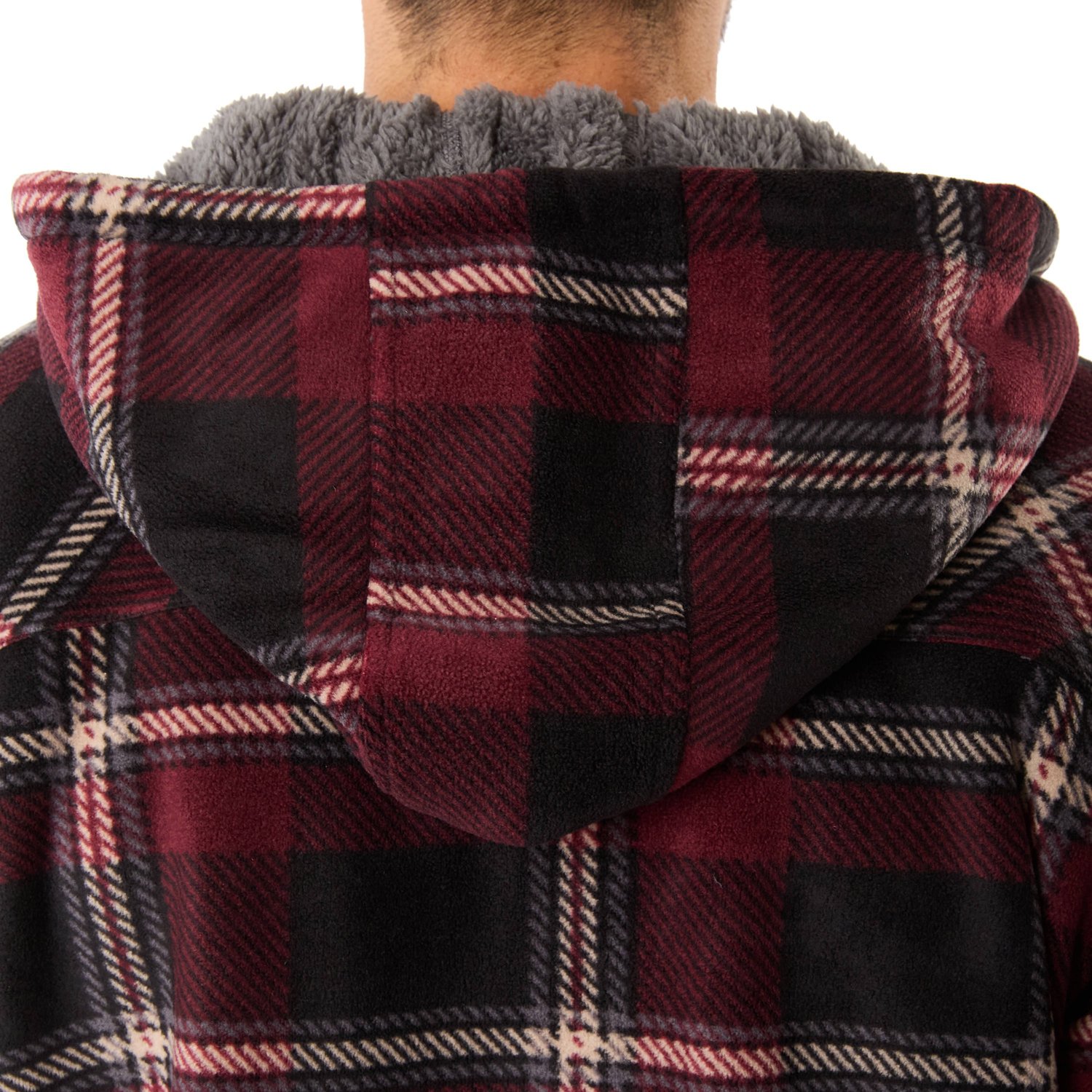 Smith's Workwear Men's Sherpa-Lined Full Zip Hooded Microfleece Shirt Jacket - view number 4