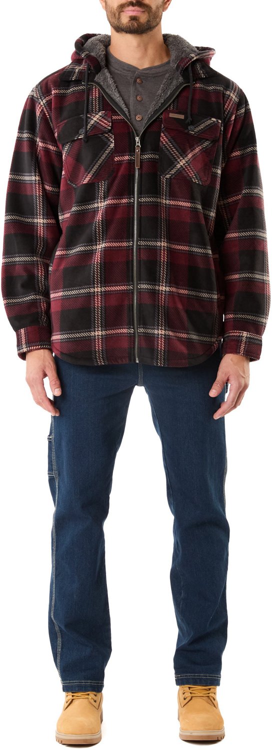 Smith's Workwear Men's Sherpa-Lined Full Zip Hooded Microfleece Shirt Jacket - view number 5