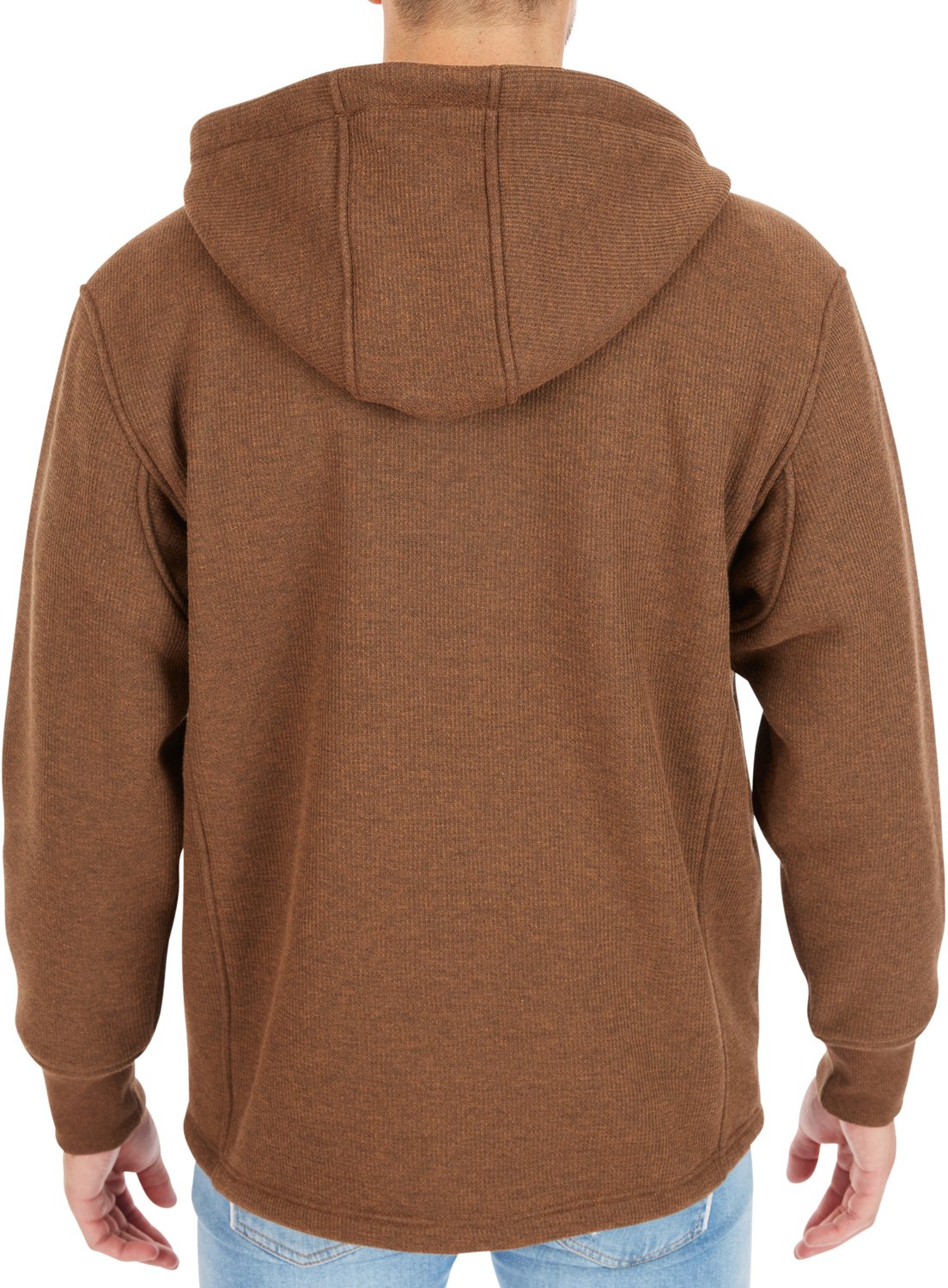 Smith's Workwear Men's Big & Tall Sherpa-Lined Heathered Thermal Hooded Full-Zip Shirt Jacket - view number 2