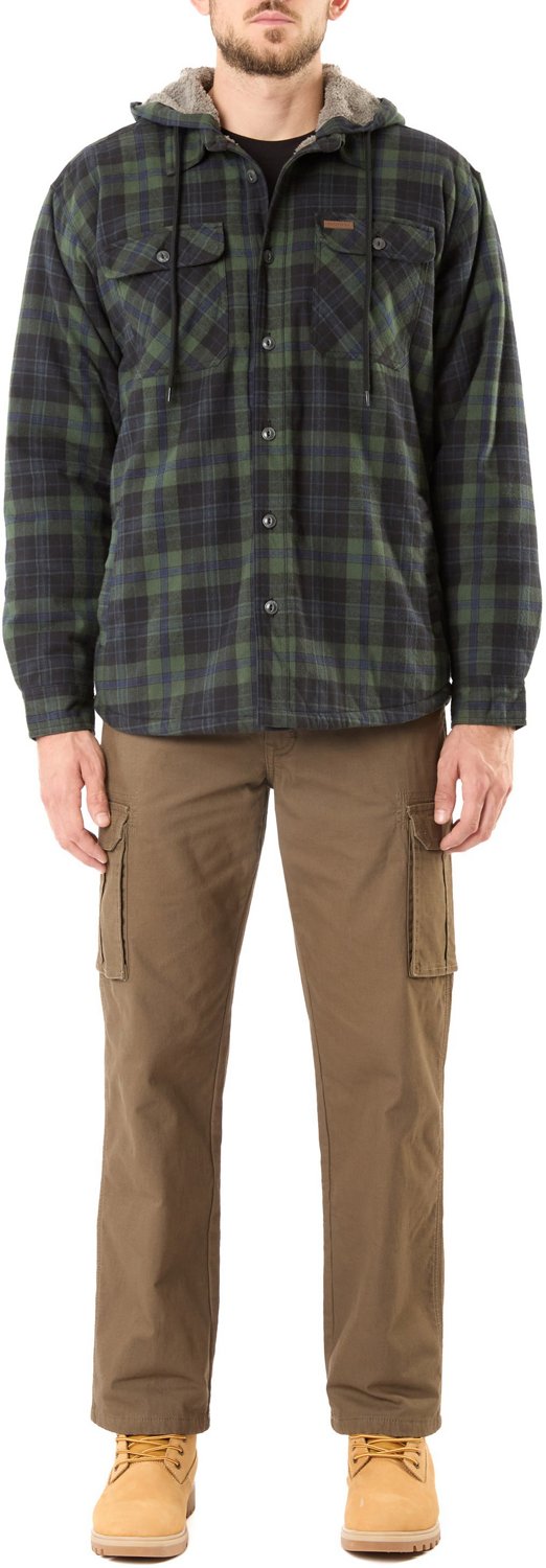 Smith's Workwear Men's SherpaLined Hooded Flannel Shirt Jacket Academy