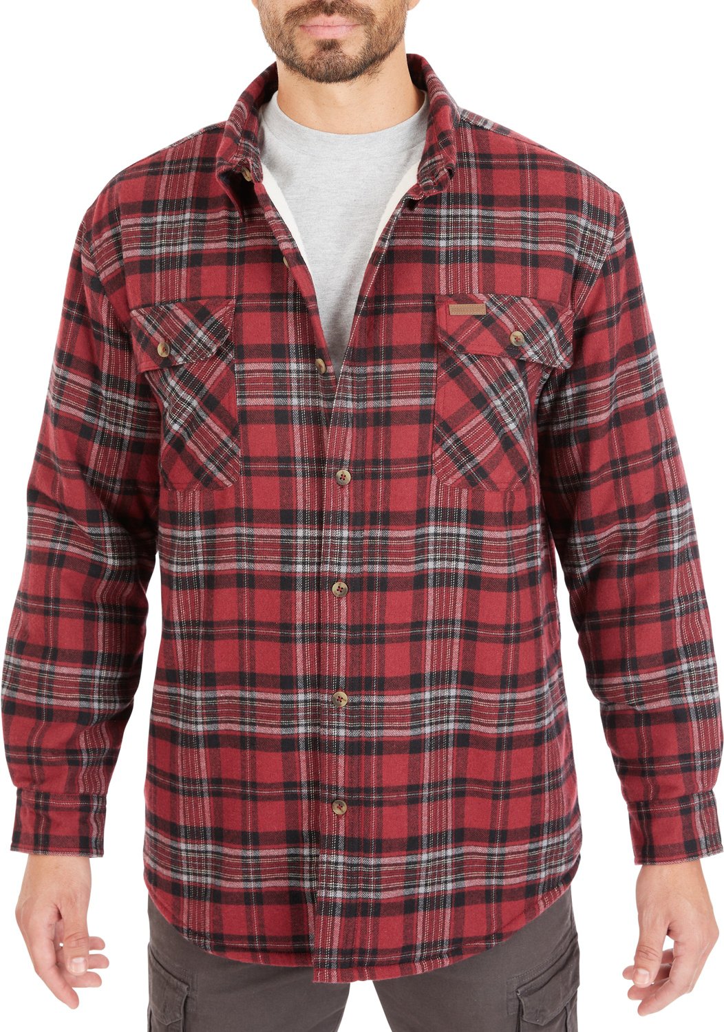 Men's tall quilted flannel shirt jacket sale