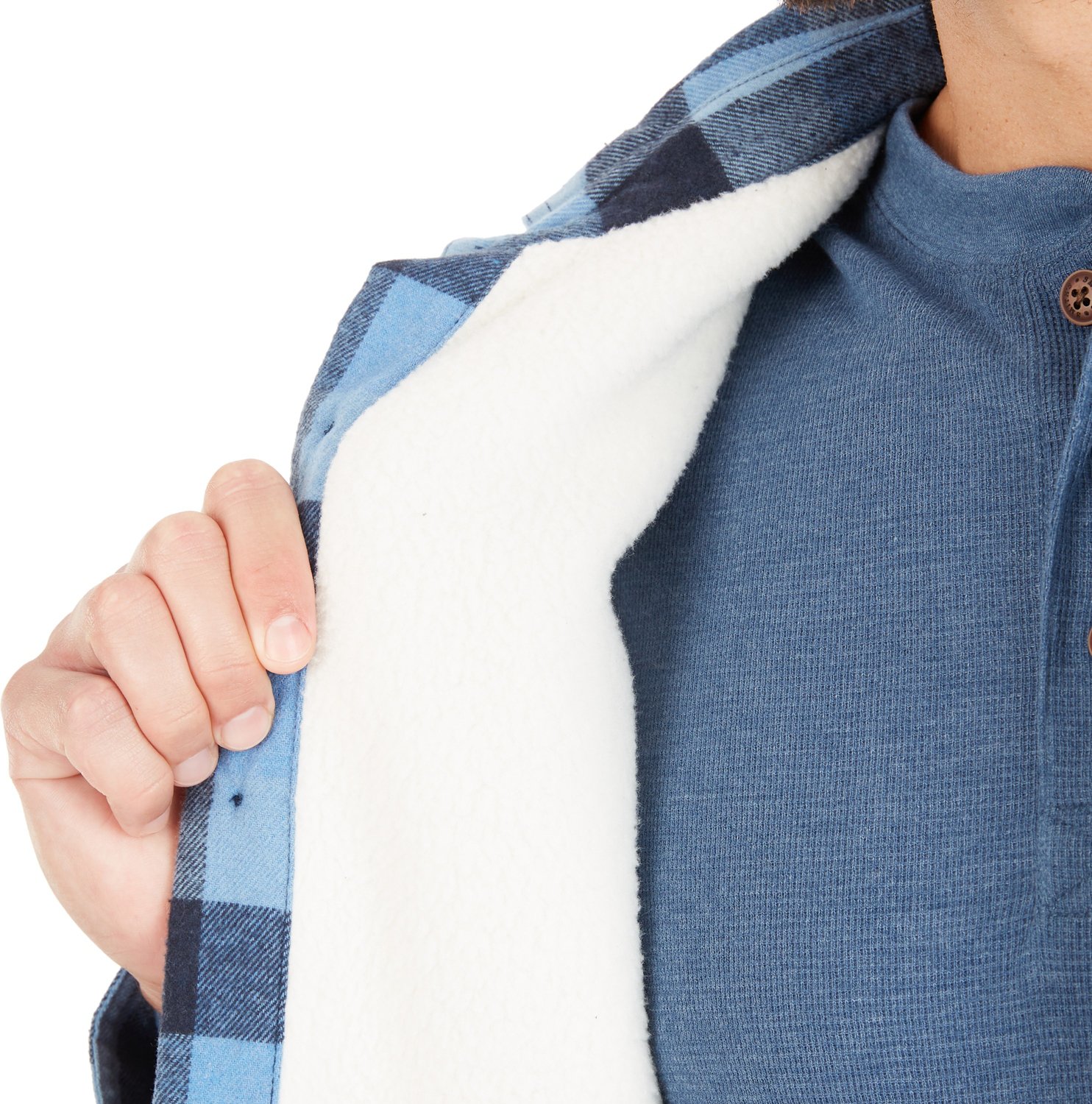 Smith's Workwear Men's Big & Tall Sherpa-Lined Flannel Shirt Jacket - view number 3