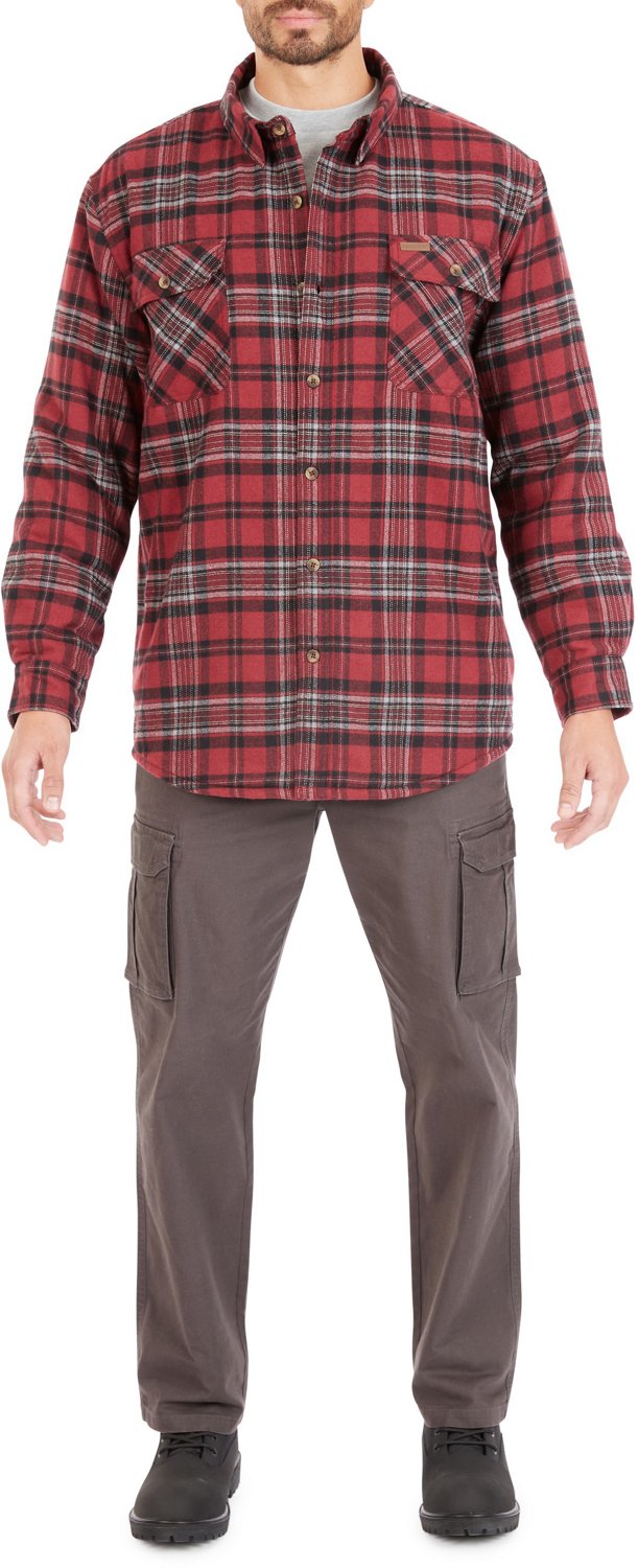 Smith's Workwear Men's Big & Tall Sherpa-Lined Flannel Shirt Jacket - view number 4
