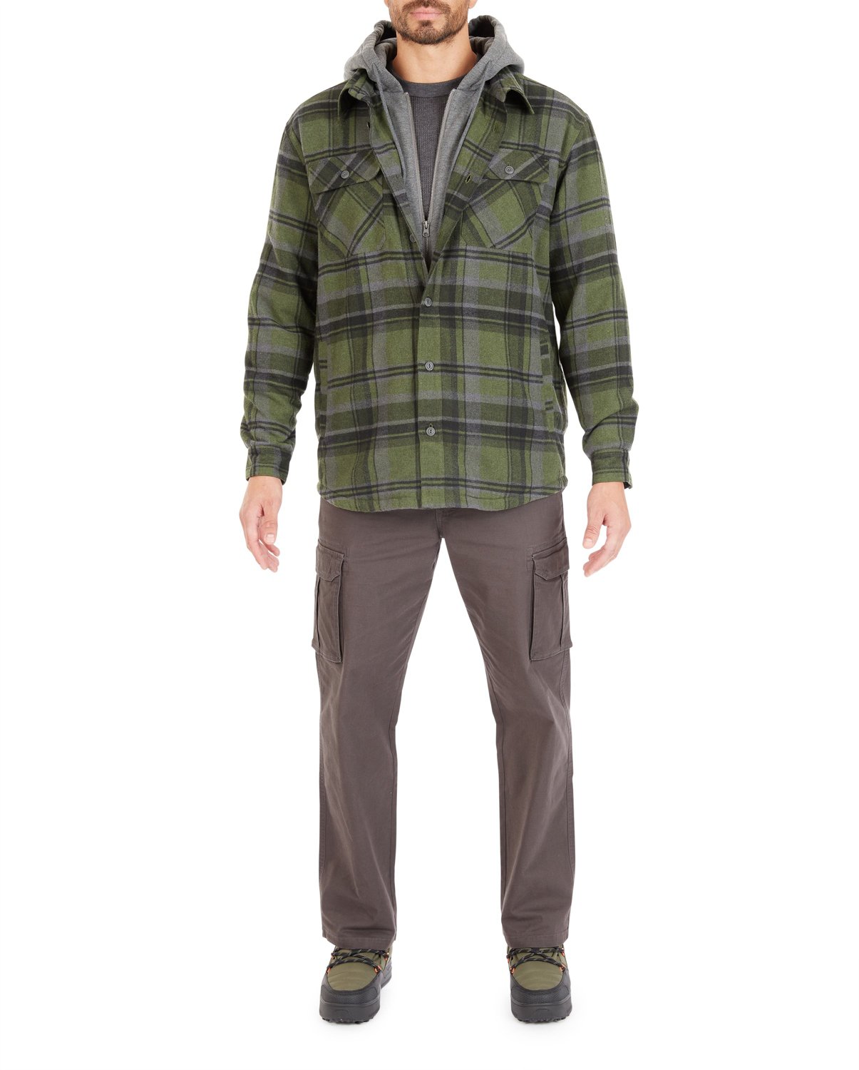 Smith's Workwear Men's Big & Tall SherpaLined Hooded Flannel Shirt