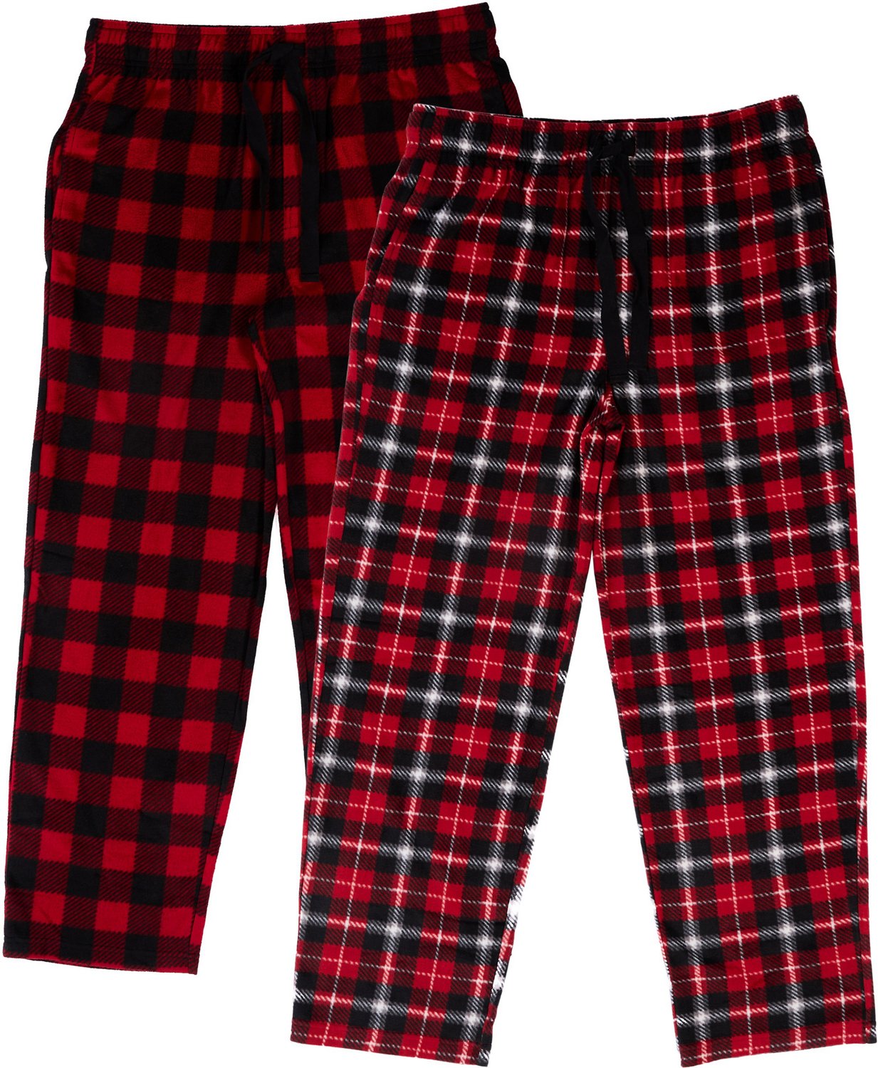 Adr Women's 2-pack Plush Fleece Pajama Bottoms With Pockets