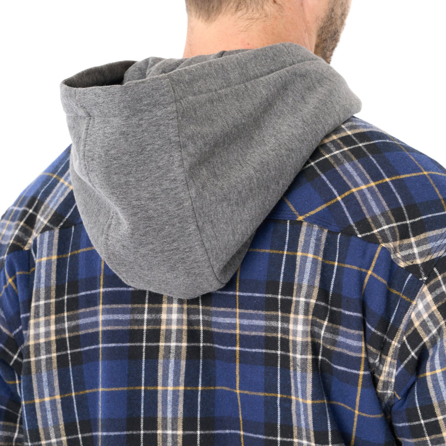 Smith's Workwear Men's Big & Tall Sherpa-Lined Hooded Flannel Shirt Jacket - view number 3