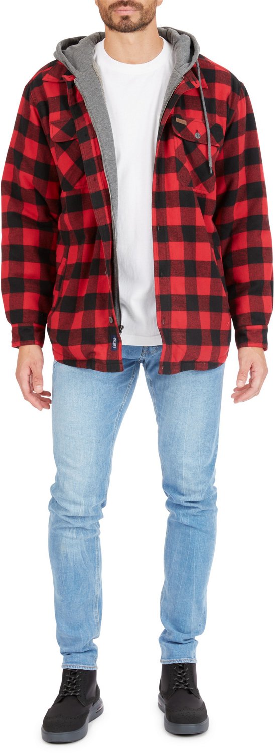 Smith's Workwear Men's Big & Tall Sherpa-Lined Hooded Flannel Shirt Jacket - view number 5