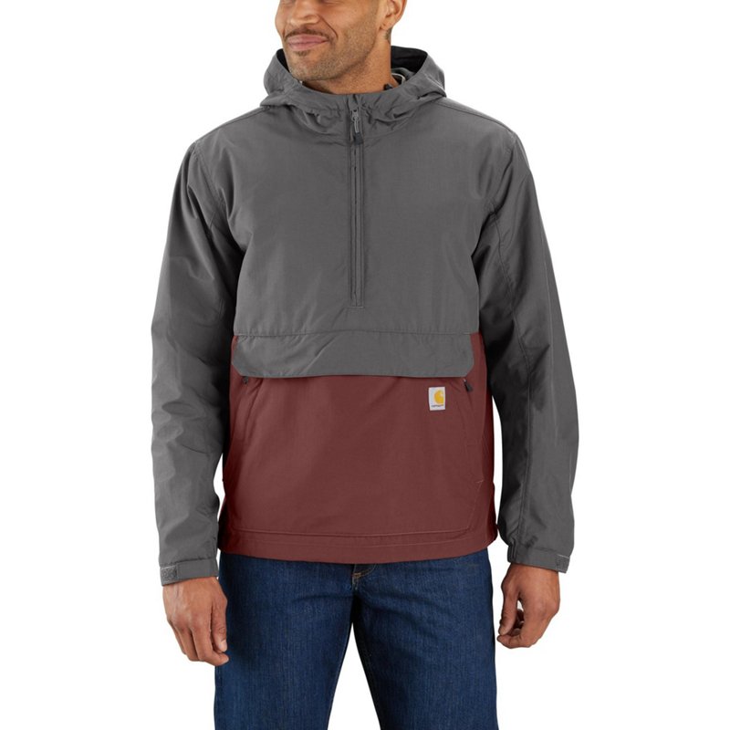 Carhartt Men's Rain Defender Loose Fit Lightweight Packable Anorak Jacket Grey, Small - Men's Work Jackets at Academy Sports