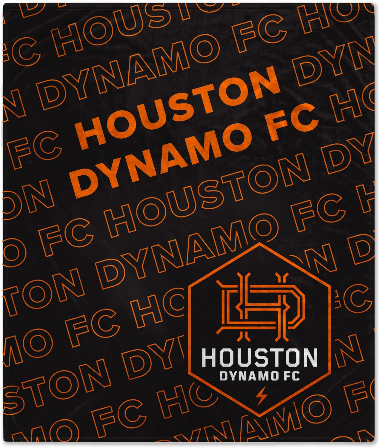 Pegasus Sports Houston Dynamo 60x70 in Slanted Repeat Wordmark Flannel Fleece Blanket - view number 1