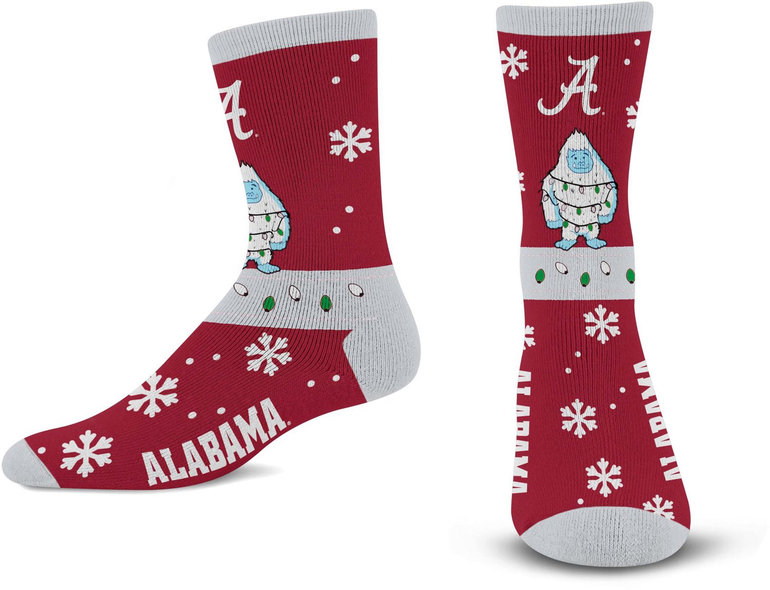 For Bare Feet Adults' University of Alabama Yeti Sweater Crew Socks