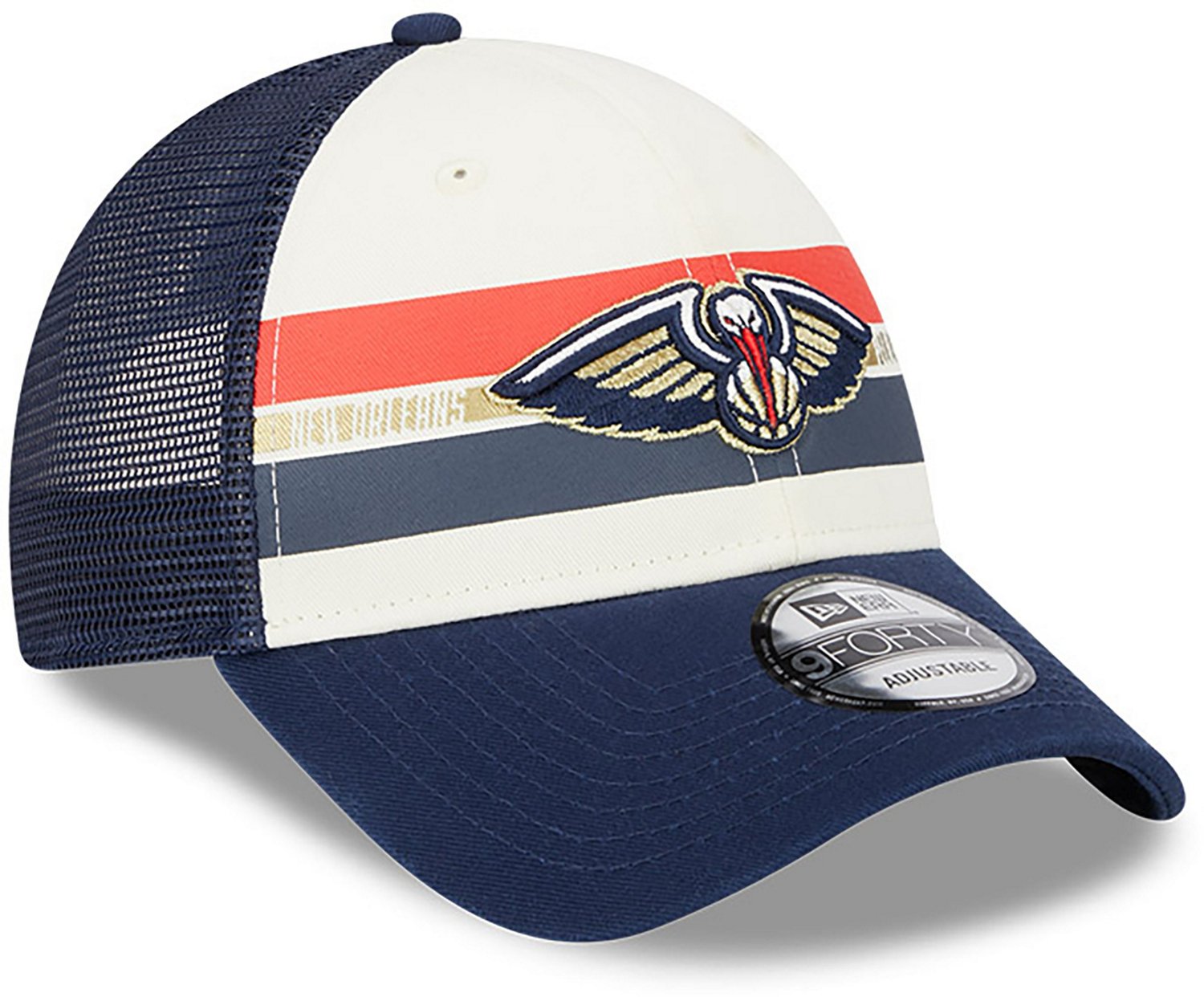 New Era Men’s New Orleans Pelicans Stripes 9FORTY Cap - view number 3