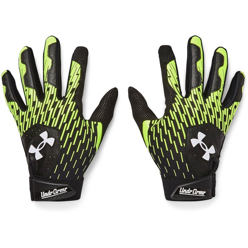 Under Armour Youth Clean Up 23 Batting Glove Black/Bright Green, Small - Batting Gloves at Academy Sports