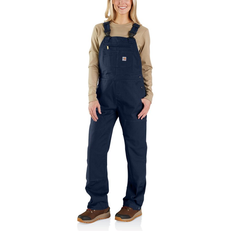 Carhartt Women's Flame Resistant Rugged Flex Loose Fit Duck Bib Overalls Dark Navy Blue, Large - Women's Fishing Bottoms at Academy Sports