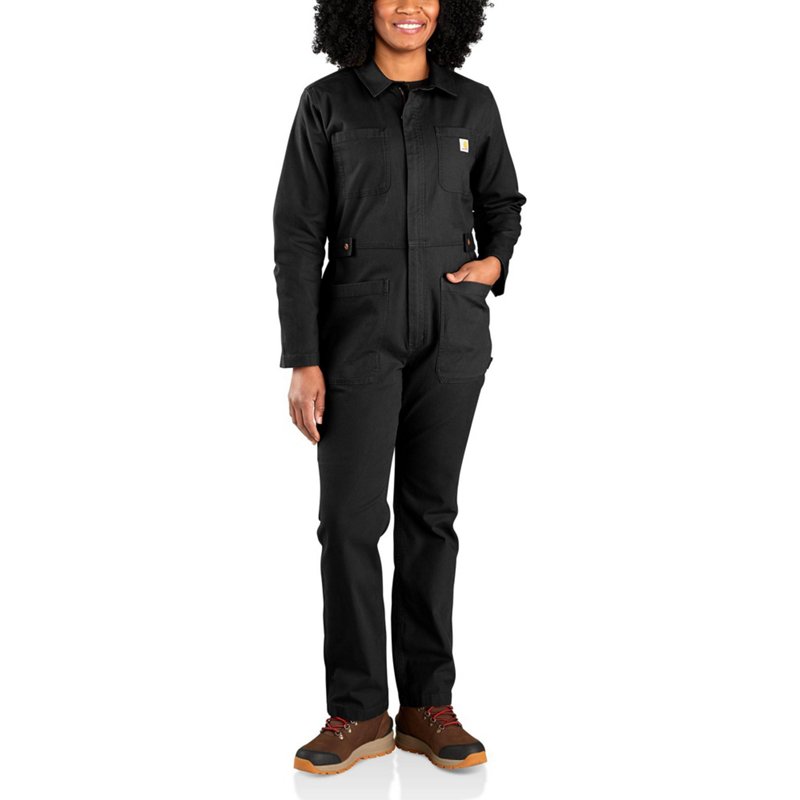 Carhartt Women's Rugged Flex Relaxed Fit Canvas Coveralls Black, Medium - Women's Fishing Bottoms at Academy Sports