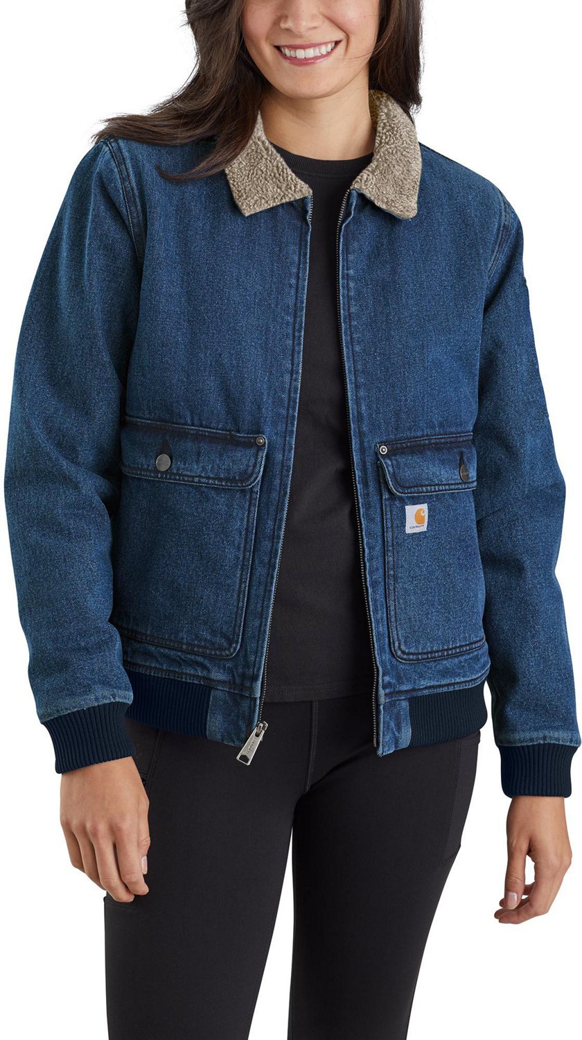 Carhartt Women's Relaxed Fit Denim Sherpa Lined Jacket | Academy