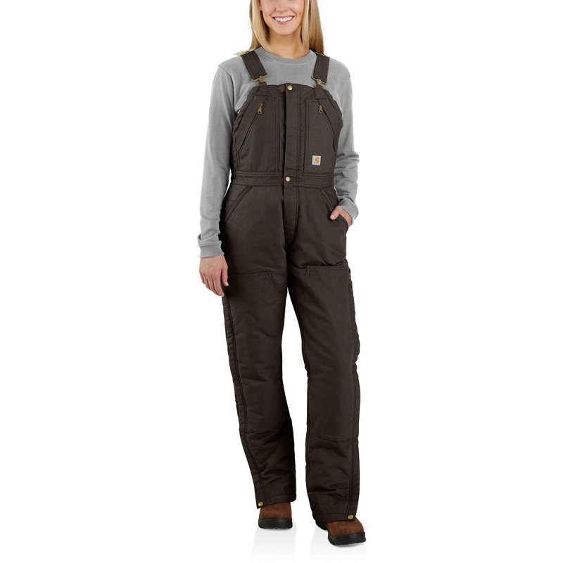 Carhartt Women's Loose Fit Washed Duck Insulated Bib Coverall Dark Brown, Large - Women's Fishing Bottoms at Academy Sports