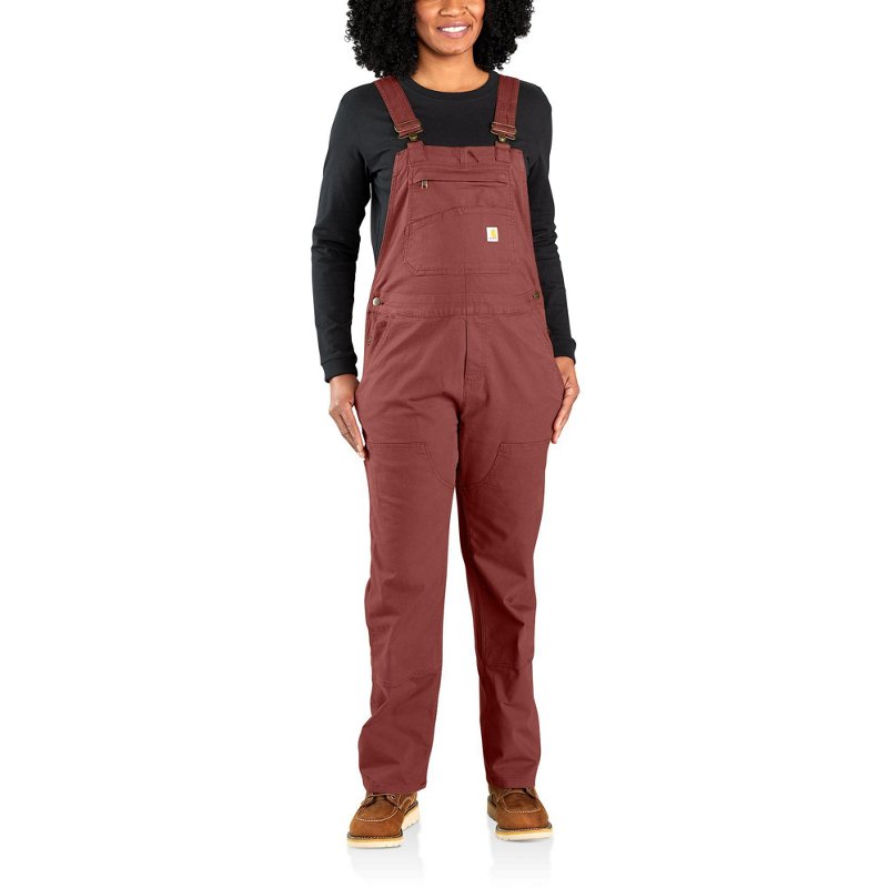 Carhartt Women's Rugged Flex Loose Fit Canvas Bib Overalls Sable, Medium - Women's Fishing Bottoms at Academy Sports