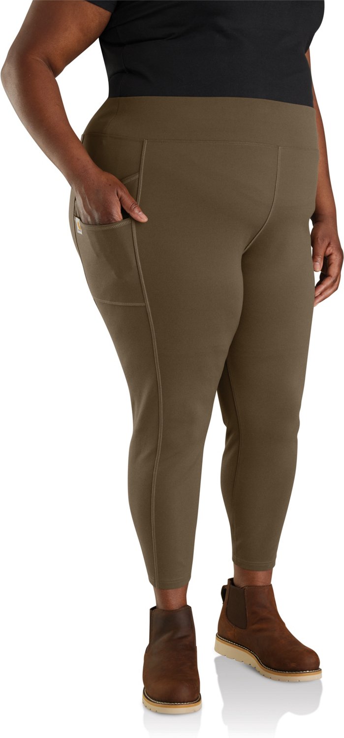 Carhartt Women's Rain Defender Fitted Heavyweight Legging, Oyster Gray,  Small Short at  Women's Clothing store