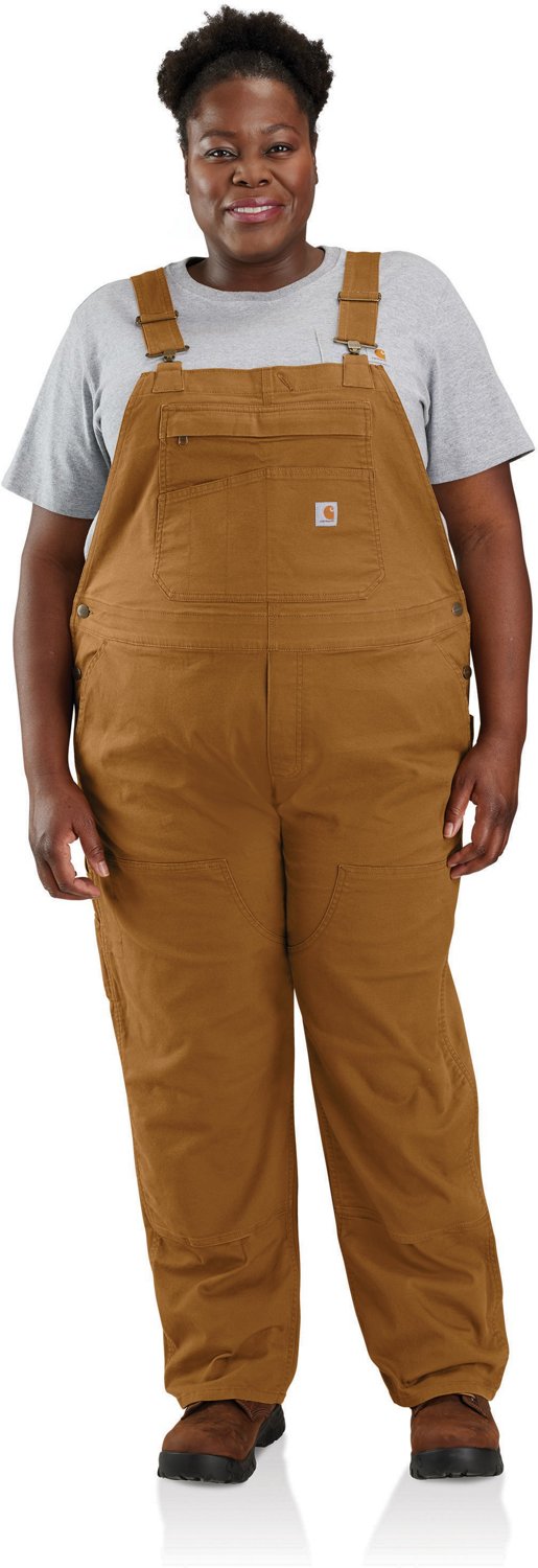 Carhartt Women's Rugged Flex Loose Fit Plus Size Canvas Bib Overalls                                                             - view number 1