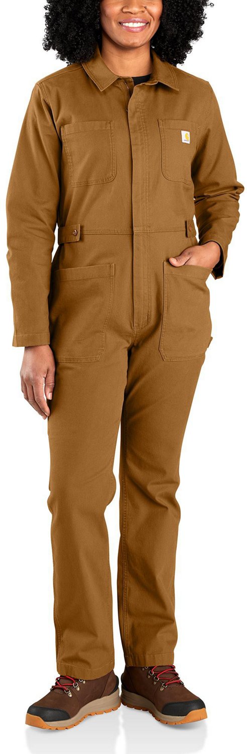 Carhartt Women's Carhartt Brown Sleeveless Canvas Overall (Medium Short) in  the Coveralls & Overalls department at