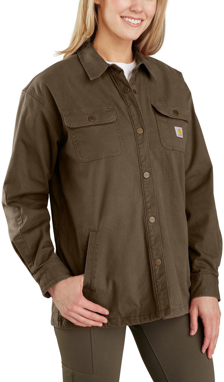 Carhartt Women's Rugged Flex Loose Fit Canvas Fleece Lined Long