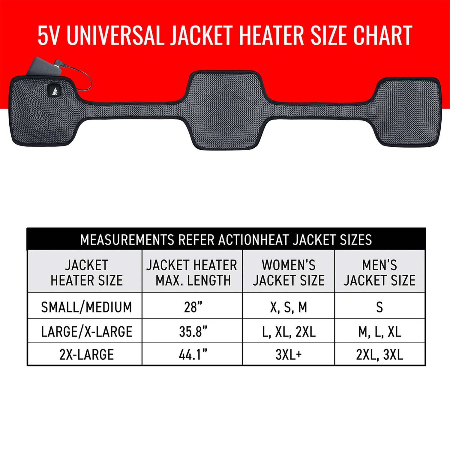 ActionHeat Adults' 5V Battery Heated Jacket Insert - view number 7