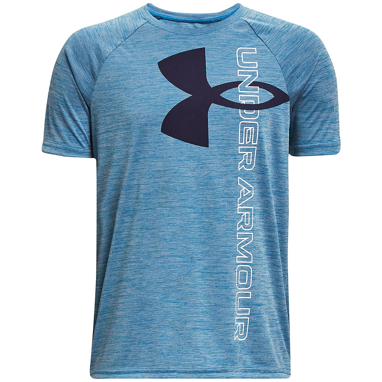 Under Armour Boys' UA Tech™ Split Logo Hybrid Short Sleeve T-shirt                                                             - view number 1