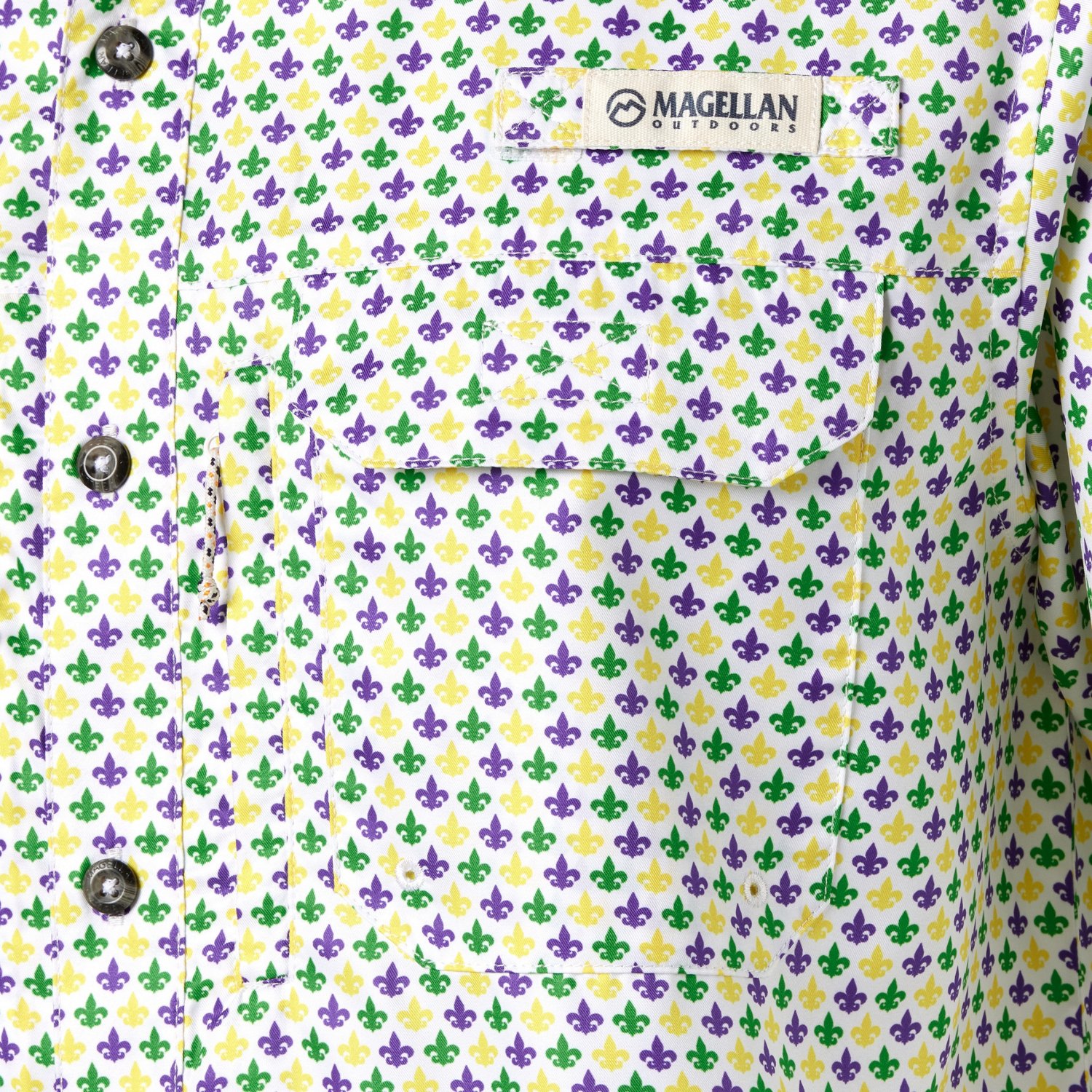 Magellan Outdoors Men's Mardi Gras Micro Print Fishing Shirt - view number 3
