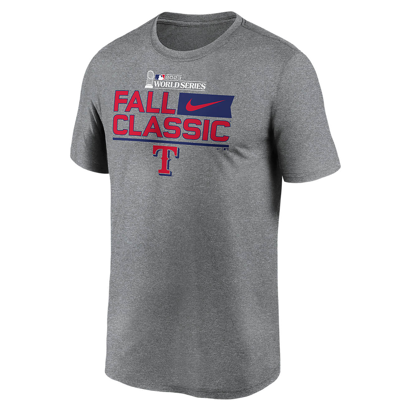 Nike Men's Rangers 2023 World Series Participants Fall Classic Team Logo  Short Sleeve T-Shirt | Academy