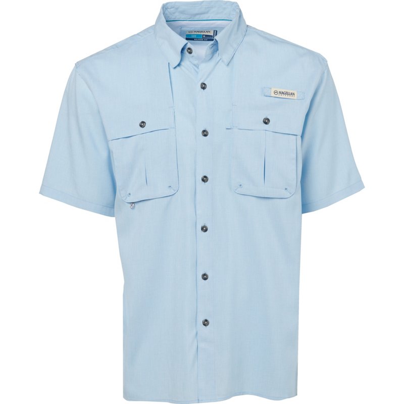 Magellan Outdoors Men's Aransas Pass Heather Short Sleeve Fishing Shirt Clear Sky, 2X-Large - Men's Fishing Tops at Academy Sports