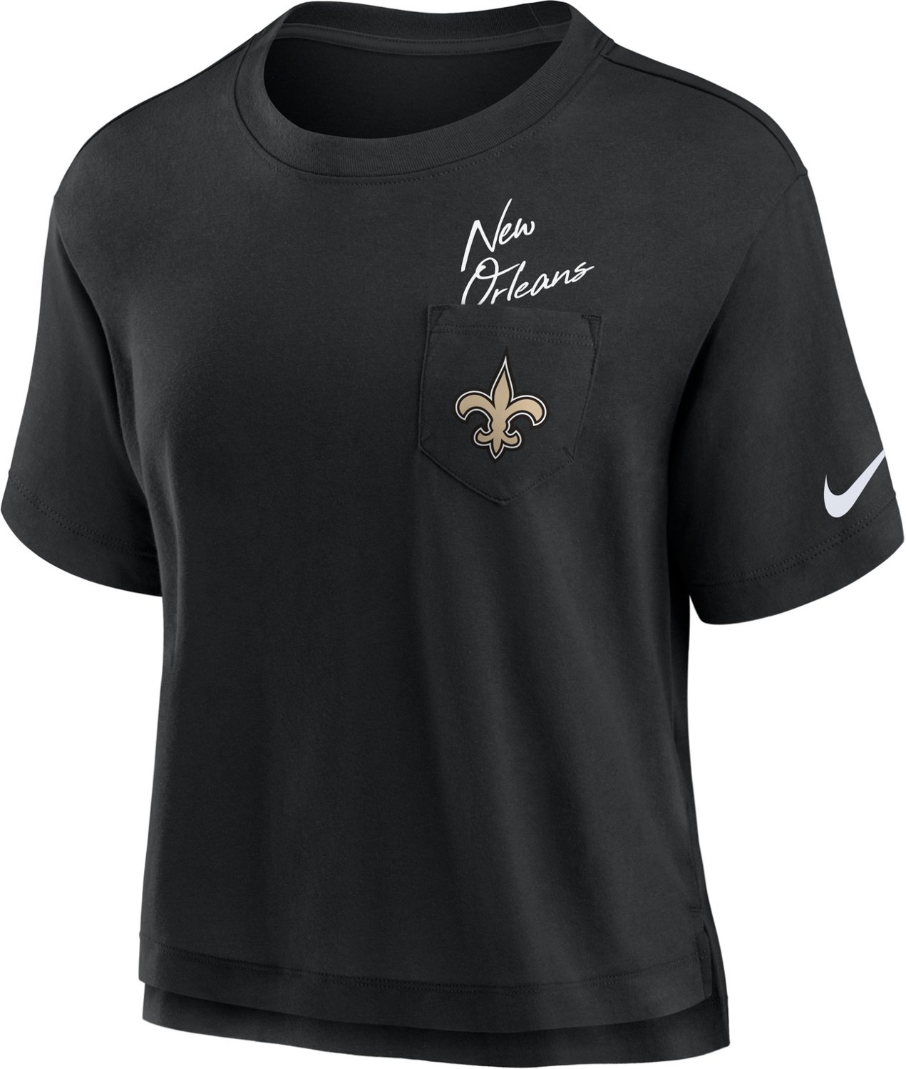 Nike Women s New Orleans Saints Dri FIT High Hip Pocket T shirt Academy