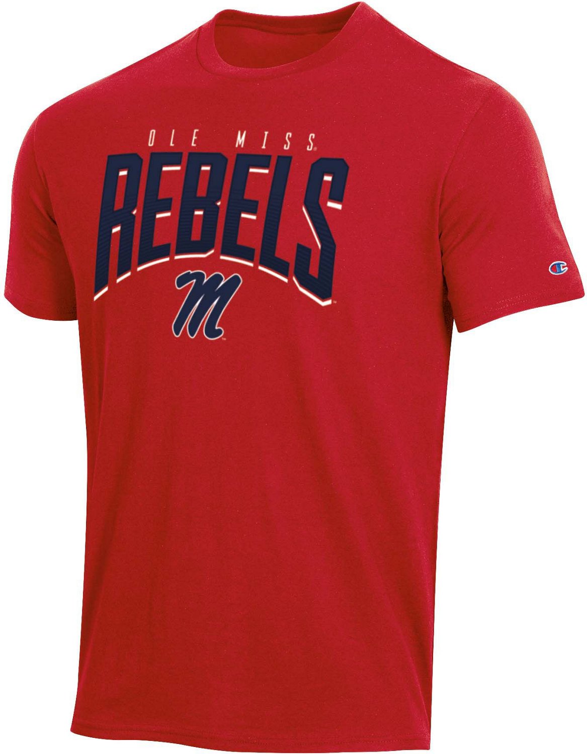 Champion Men's University of Mississippi Mascot Arch Short Sleeve T-shirt