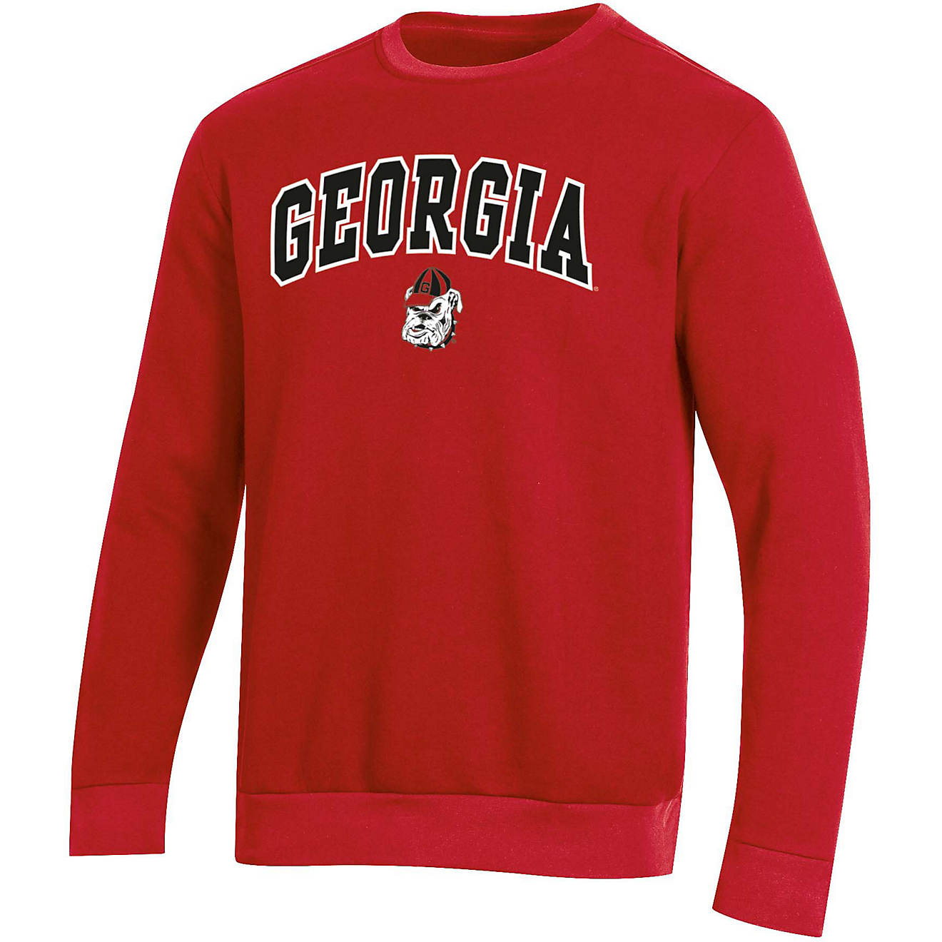 Champion Men's University of Georgia Applique Fleece Crew Sweatshirt ...