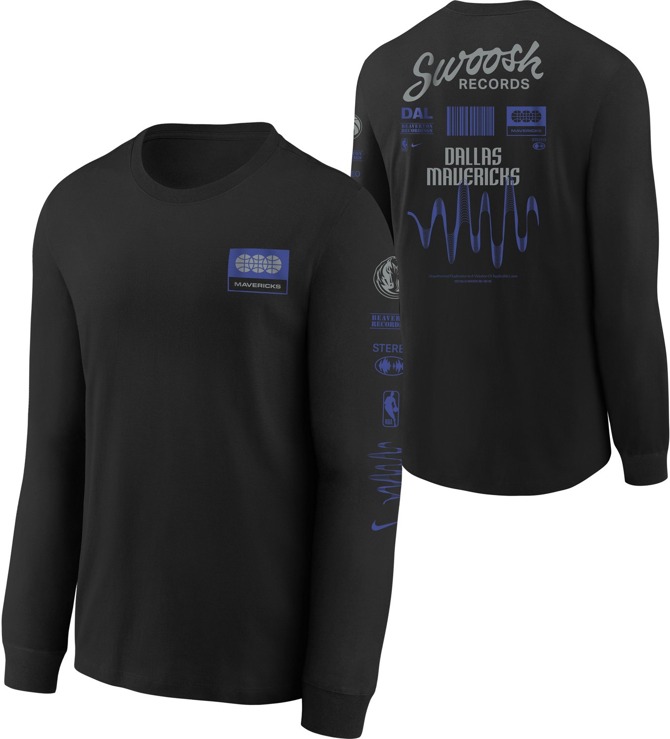 Nike Youth Dallas Mavericks Essential Fade Long Sleeve T-shirt - view number 3