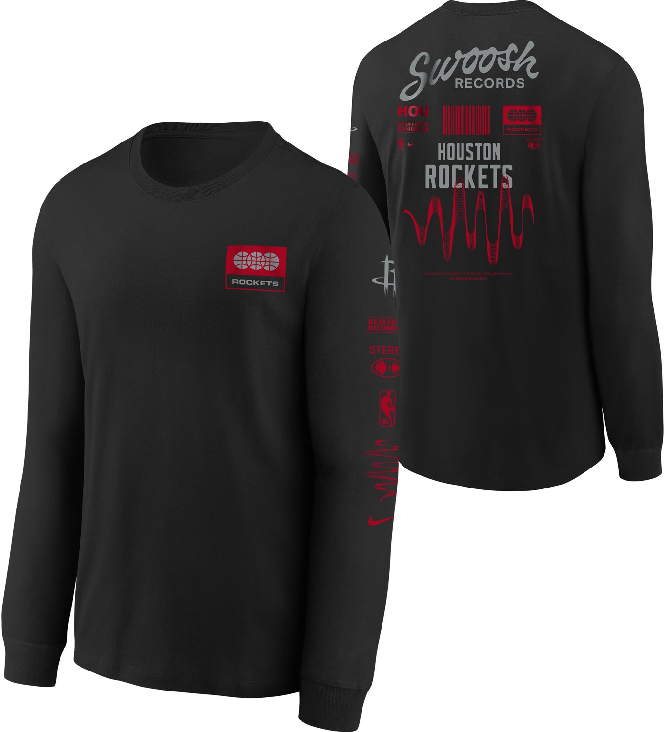 Nike Youth Houston Rockets Essential Fade Long Sleeve T-shirt - view number 3