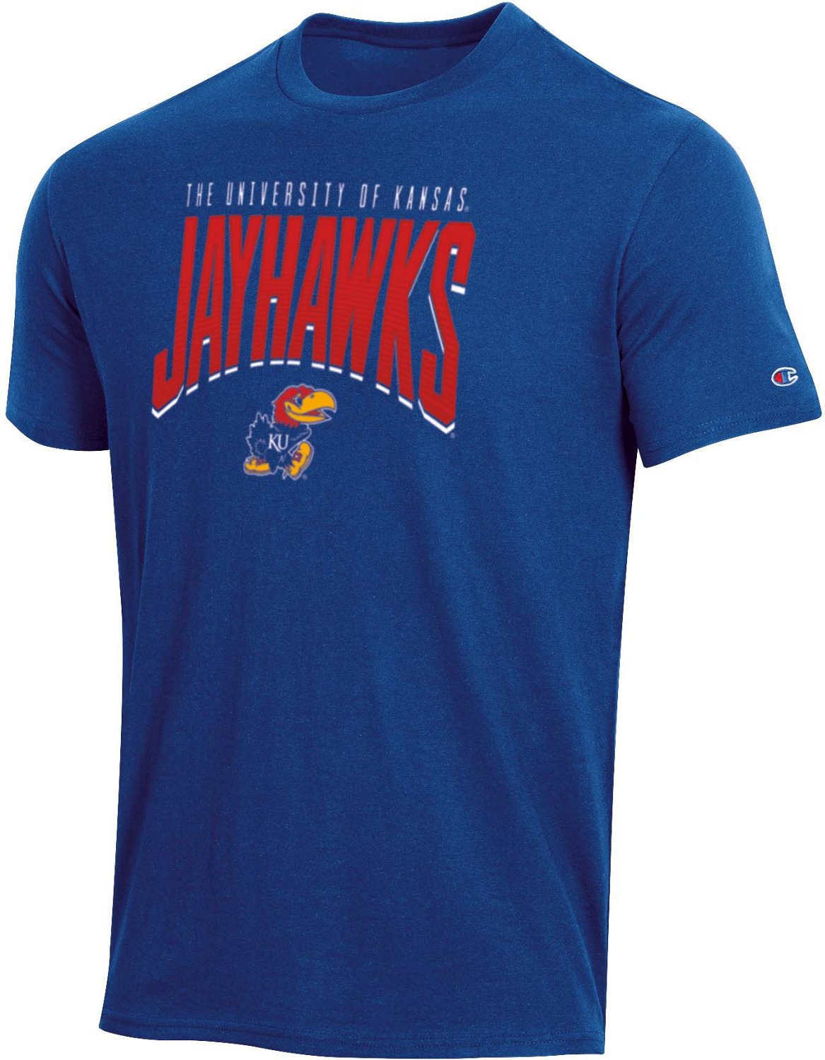 Champion Men's University of Kansas Mascot Arch Short Sleeve T-shirt ...