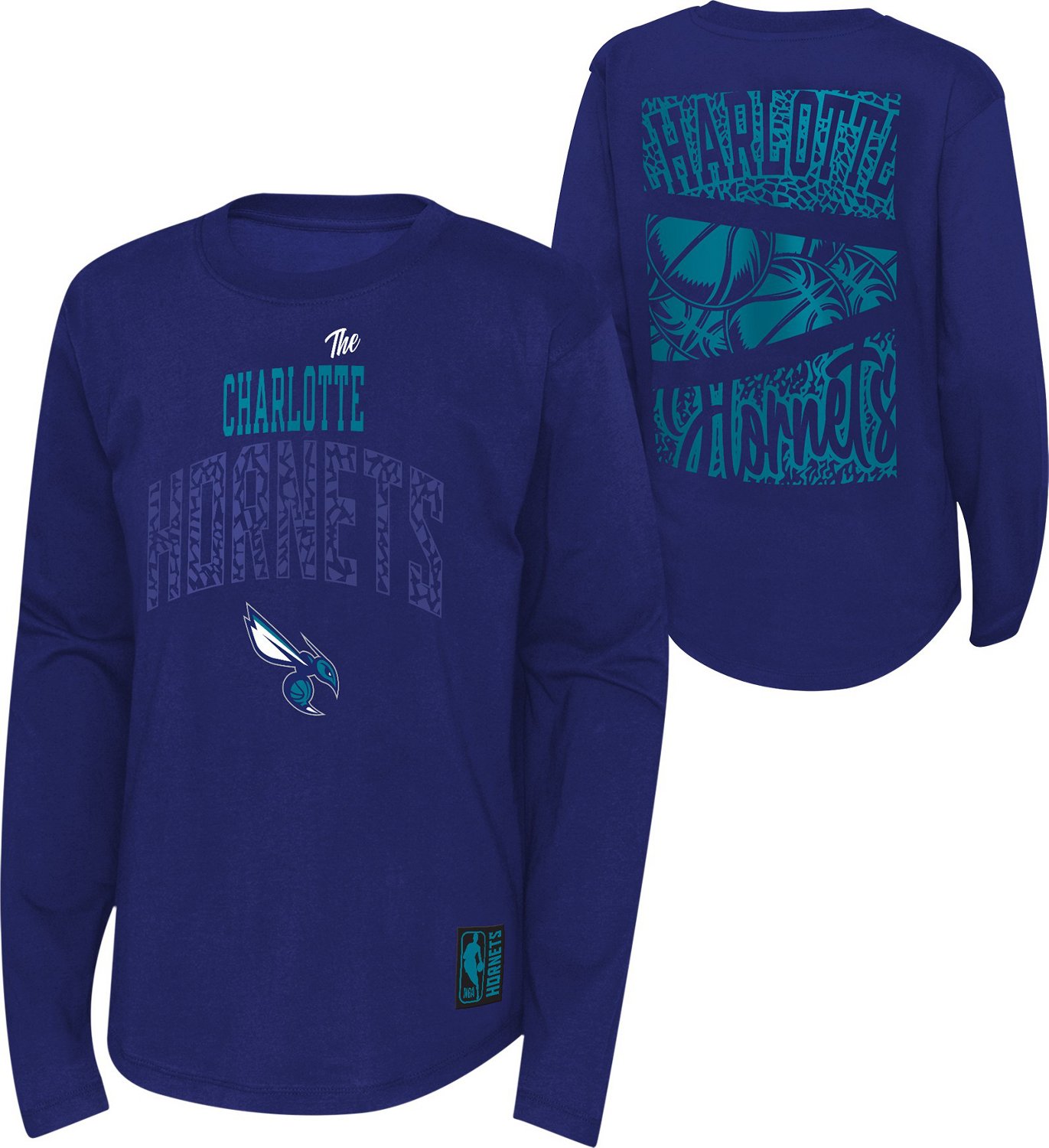 Outerstuff Boys' 4-7 Charlotte Hornets Posterize Long Sleeve T-shirt - view number 3