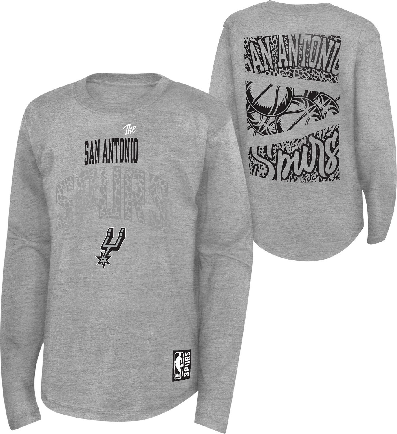 Outerstuff Boys' 4-7 San Antonio Spurs Posterize Long Sleeve T-shirt - view number 3
