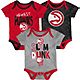Outerstuff Infants' Atlanta Hawks Slam Dunk Short Sleeve Creeper Set 3-Pack                                                      - view number 1 selected