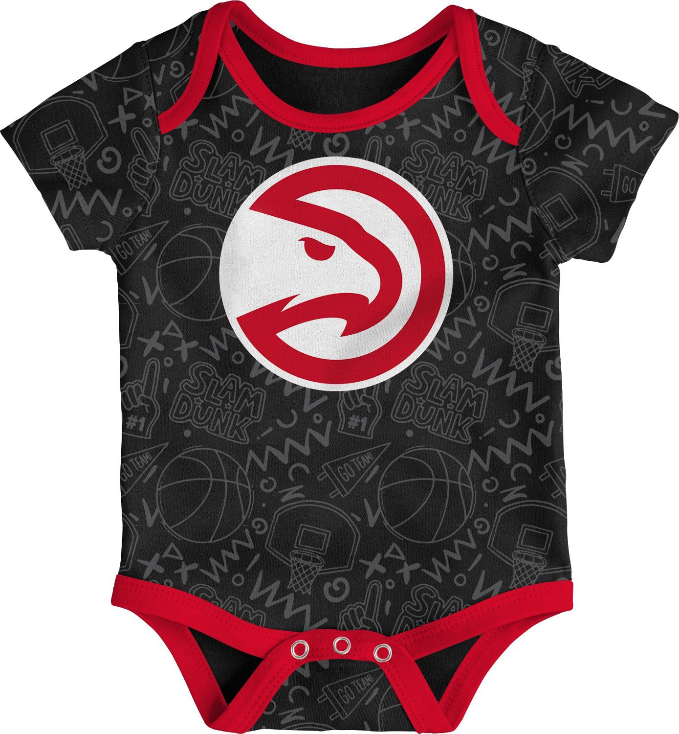 Outerstuff Infants' Atlanta Hawks Slam Dunk Short Sleeve Creeper Set 3-Pack - view number 3