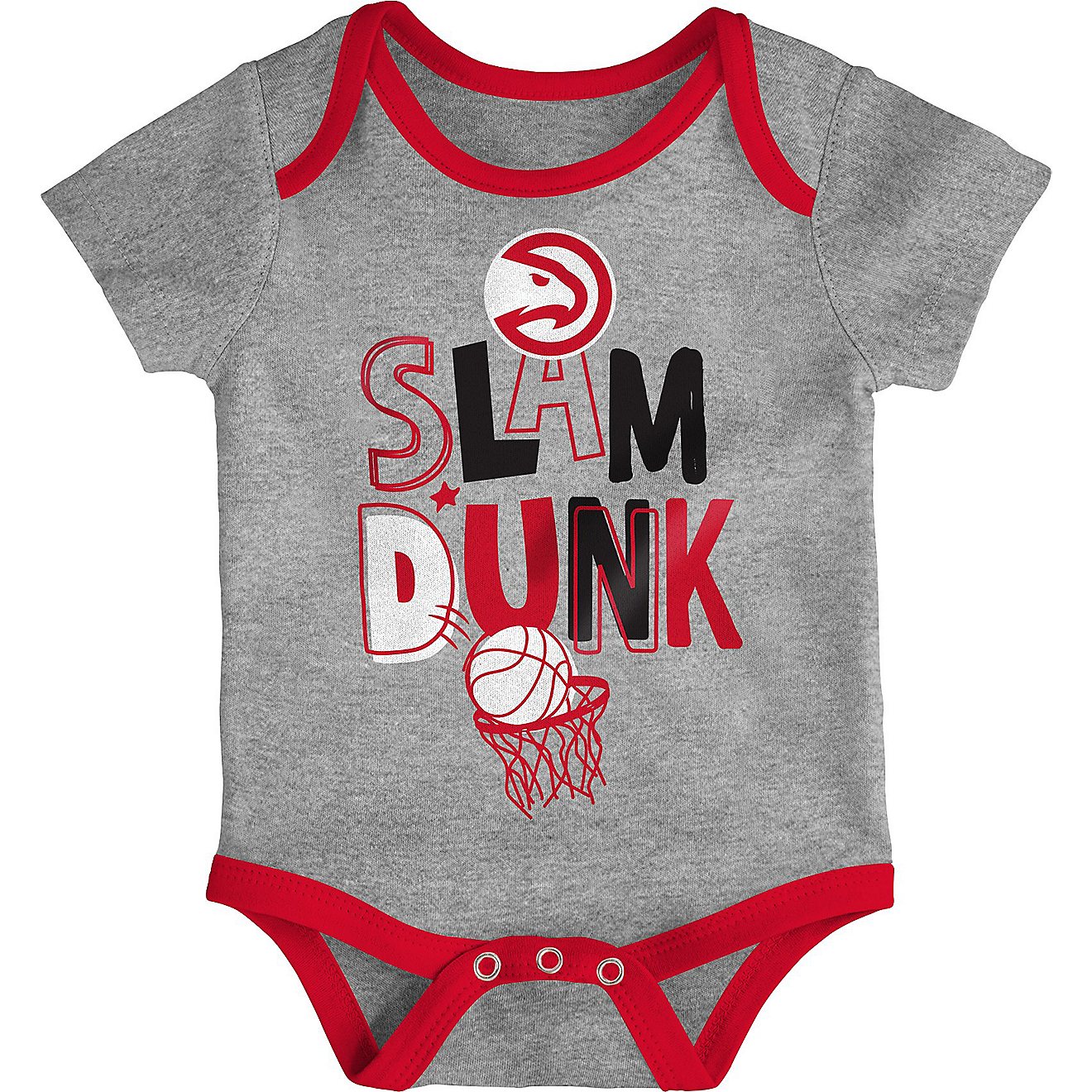 Outerstuff Infants' Atlanta Hawks Slam Dunk Short Sleeve Creeper Set 3-Pack                                                      - view number 4