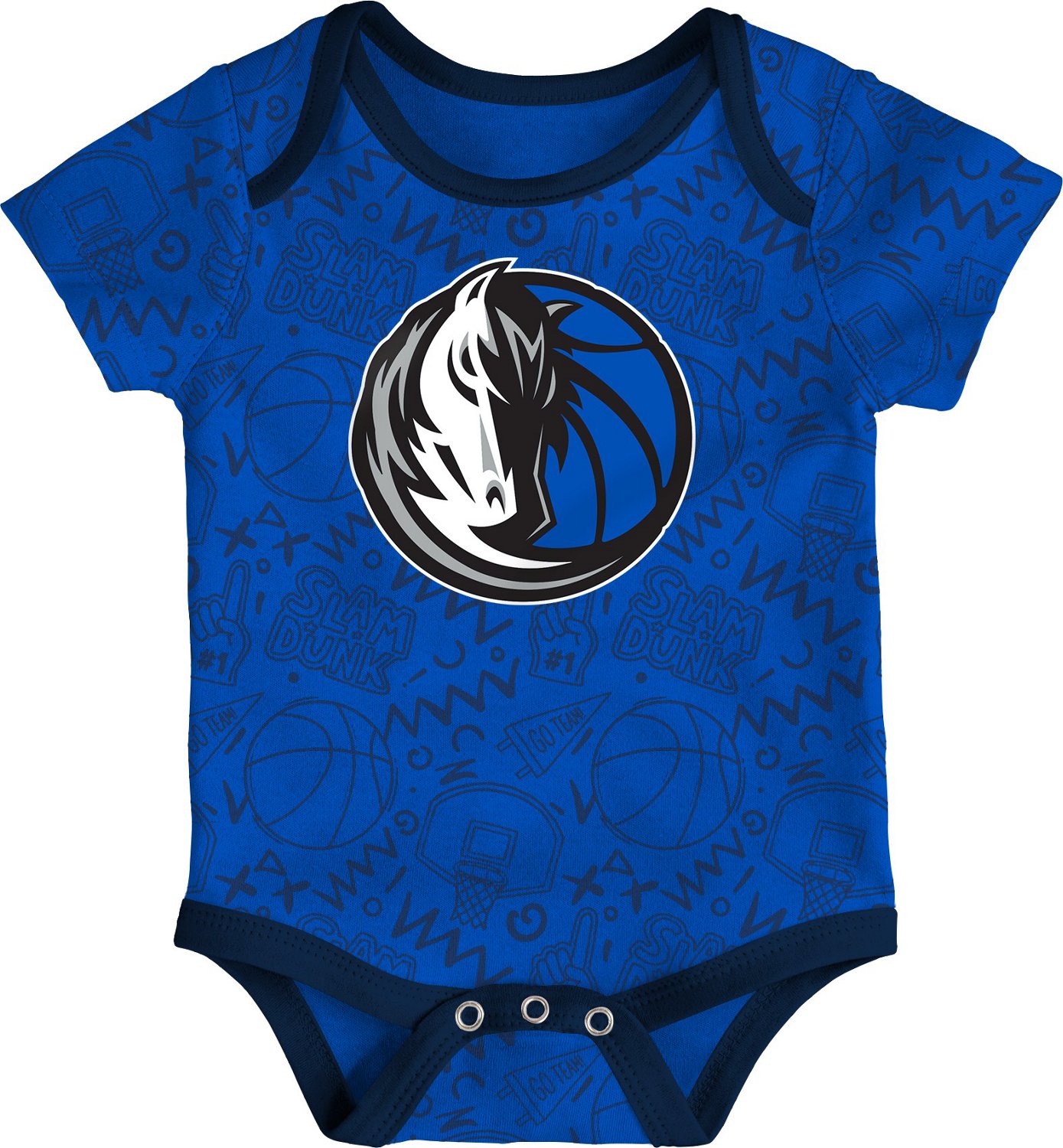 Outerstuff Infants' Dallas Mavericks Slam Dunk Short Sleeve Creeper Set 3-Pack - view number 3