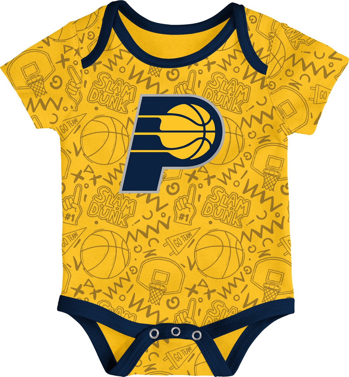 Outerstuff Infants' Indiana Pacers Slam Dunk Short Sleeve Creeper Set 3-Pack - view number 3