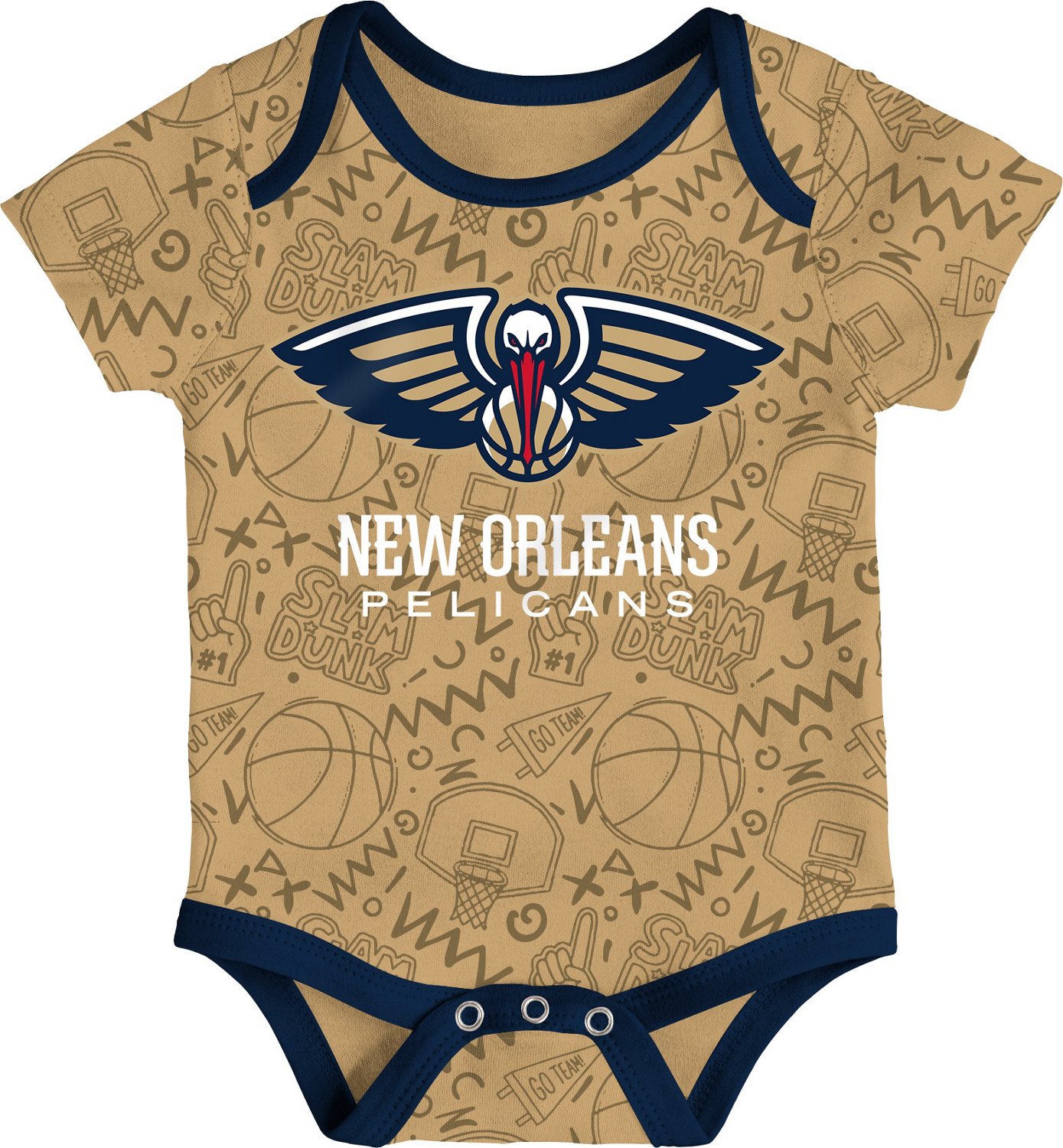 Outerstuff Infants' New Orleans Pelicans Slam Dunk Short Sleeve Creeper Set 3-Pack - view number 3