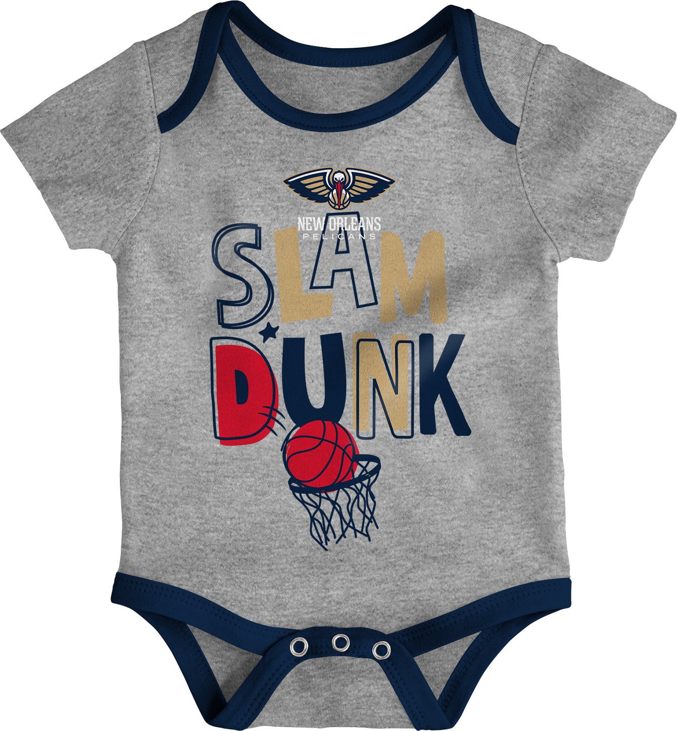 Outerstuff Infants' New Orleans Pelicans Slam Dunk Short Sleeve Creeper Set 3-Pack - view number 4