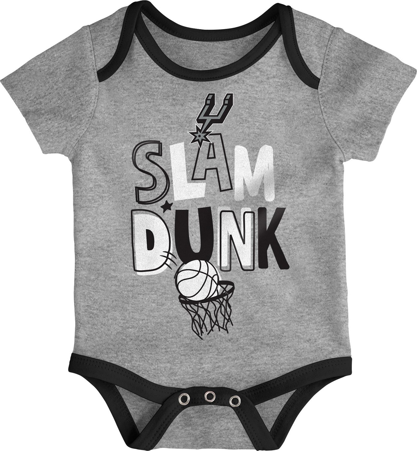 Outerstuff Infants' San Antonio Spurs Slam Dunk Short Sleeve Creeper Set 3-Pack - view number 4