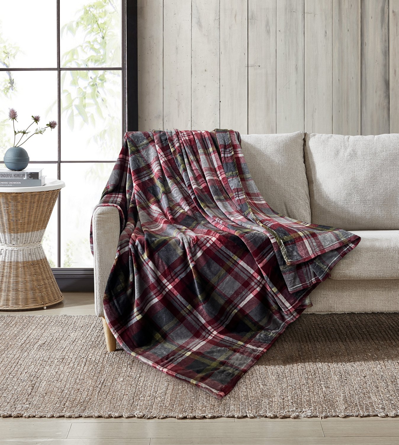 Coleman Hillside Plaid 260gsm Rotary Print Family Blanket | Academy