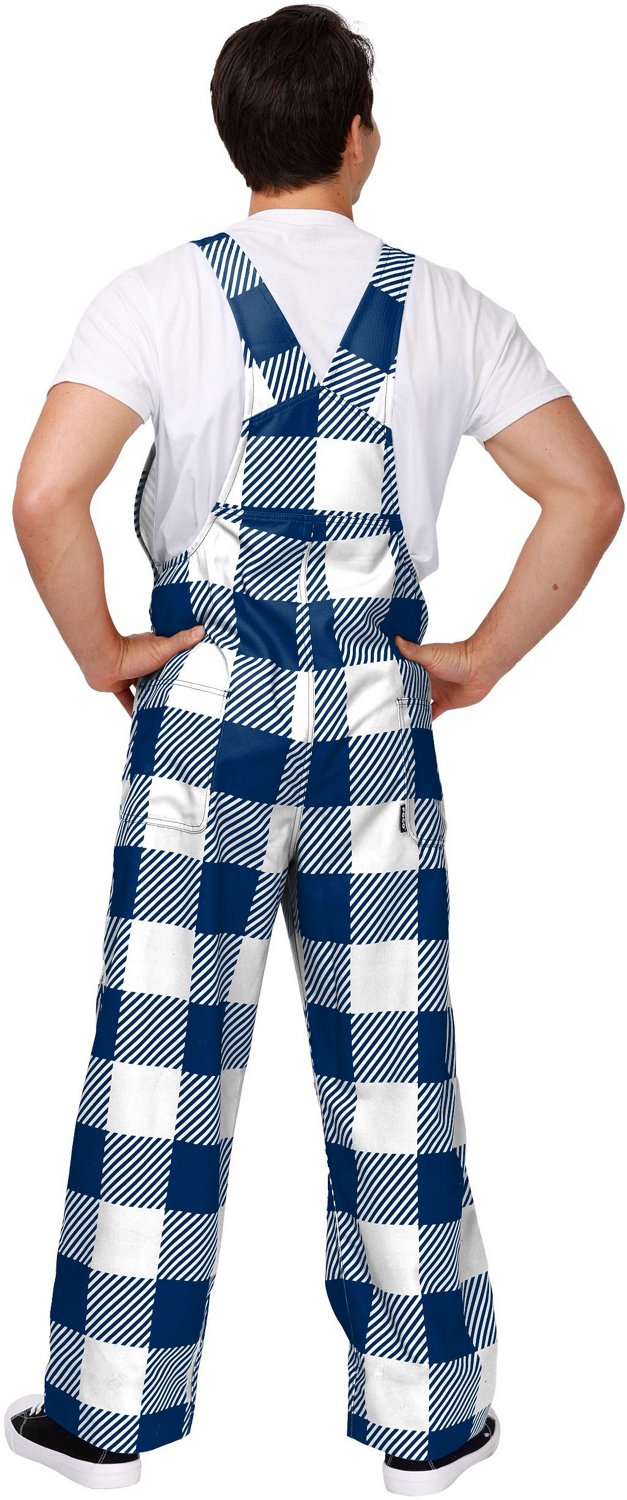 FOCO Men's Dallas Cowboys Big Logo Plaid Overalls | Academy