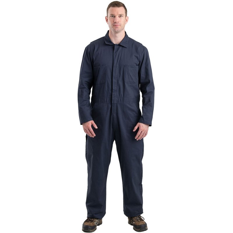 Berne Men's Highland Flex Cotton Unlined Coverall Navy Blue, 36" Chest - Men's Work Over/Coveralls at Academy Sports